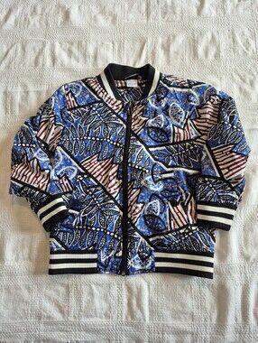 Lindex girls size 4-6 years bomber jacket ribbed waist & cuff EUC